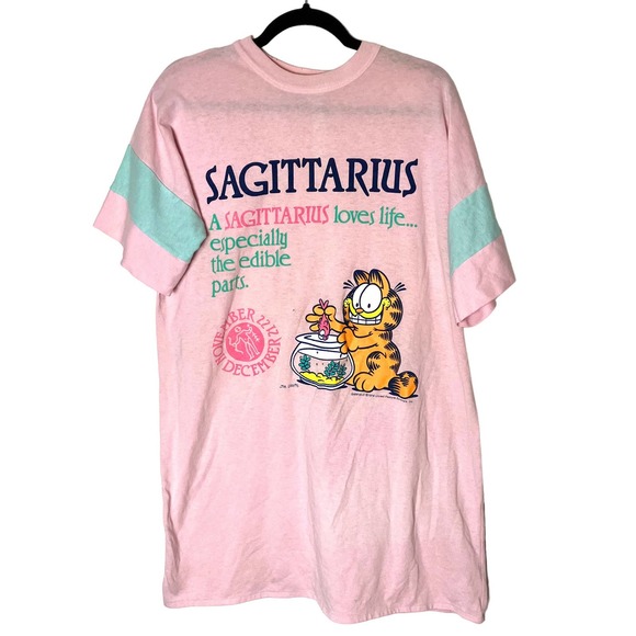 Vintage Tops Vintage 8s Garfield Zodiac Sagittarius Sleep Shirt